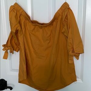 Mustard Yellow Off the Shoulder Blouse